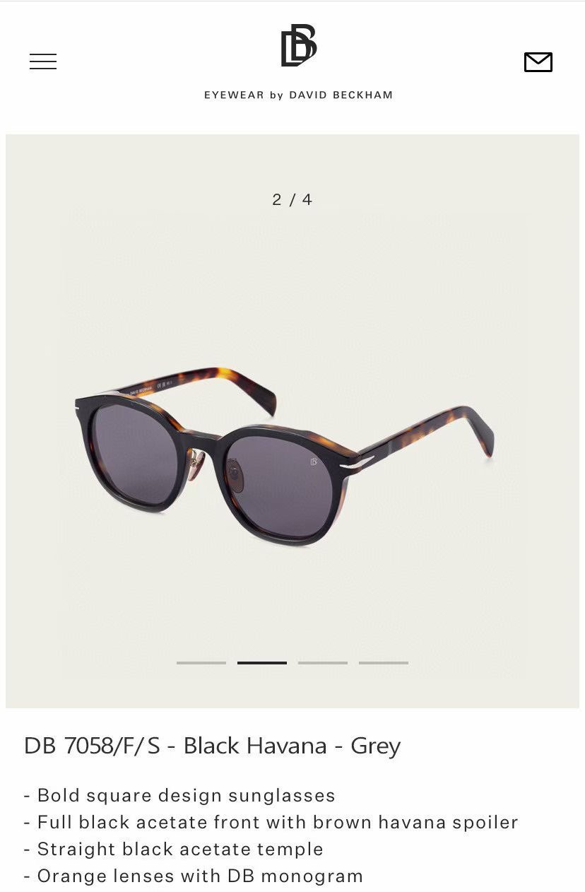  ‼️ 官网图 David Beckham
MODEL：DB7058/F/S
Size：52口23 14
