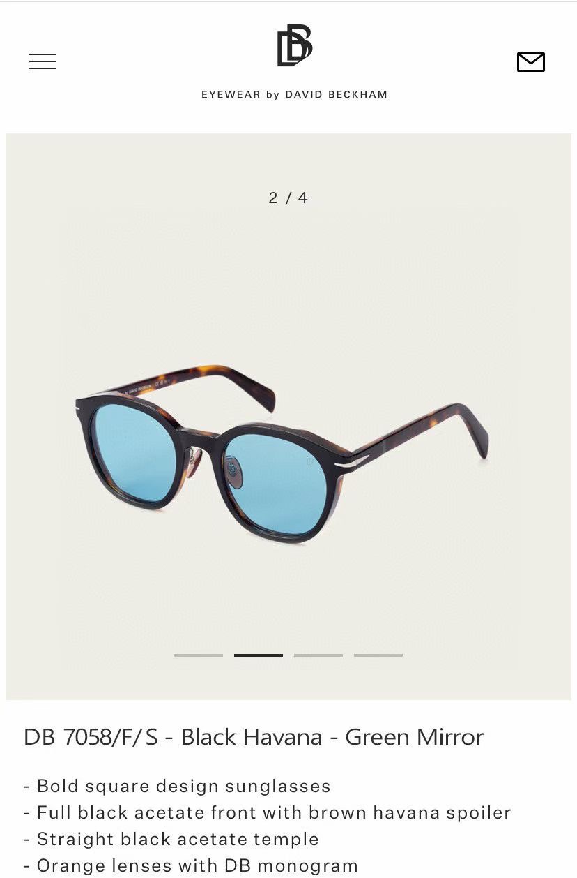  ‼️ 官网图 David Beckham
MODEL：DB7058/F/S
Size：52口23 14