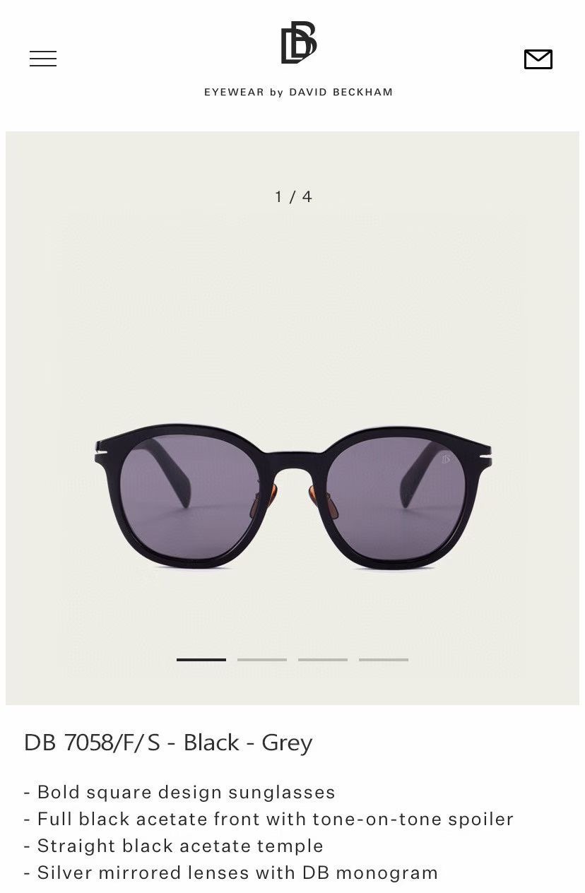  ‼️ 官网图 David Beckham
MODEL：DB7058/F/S
Size：52口23 14