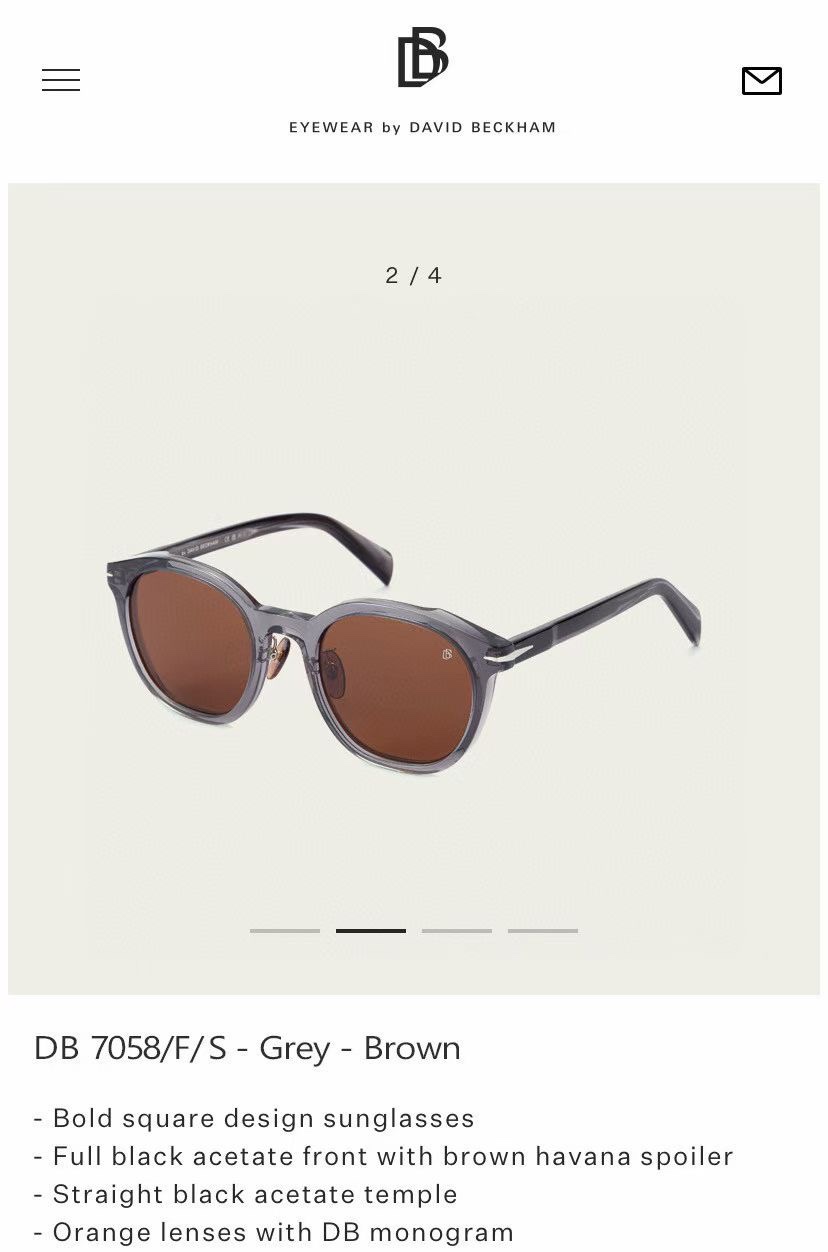  ‼️ 官网图 David Beckham
MODEL：DB7058/F/S
Size：52口23 14