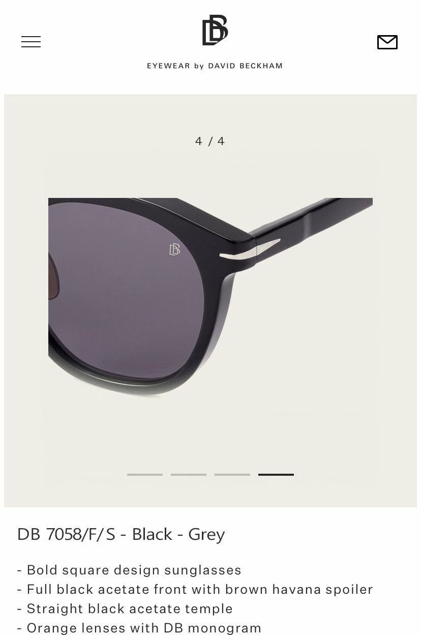  ‼️ 官网图 David Beckham
MODEL：DB7058/F/S
Size：52口23 14