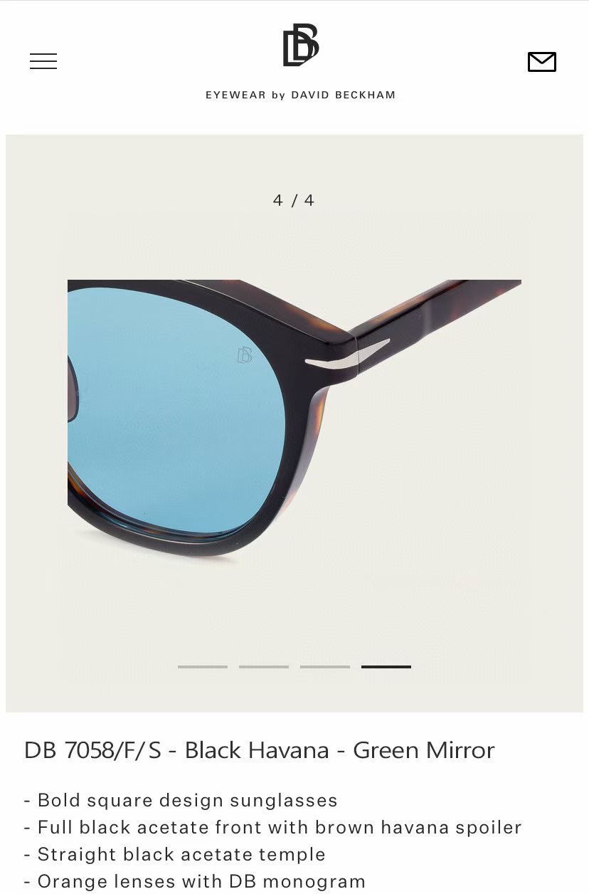  ‼️ 官网图 David Beckham
MODEL：DB7058/F/S
Size：52口23 14