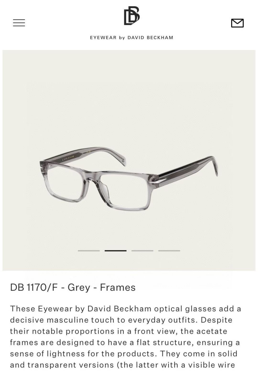  ‼️ 官网图 David Beckham
Model：DB1170/F
SIZE53-18-145