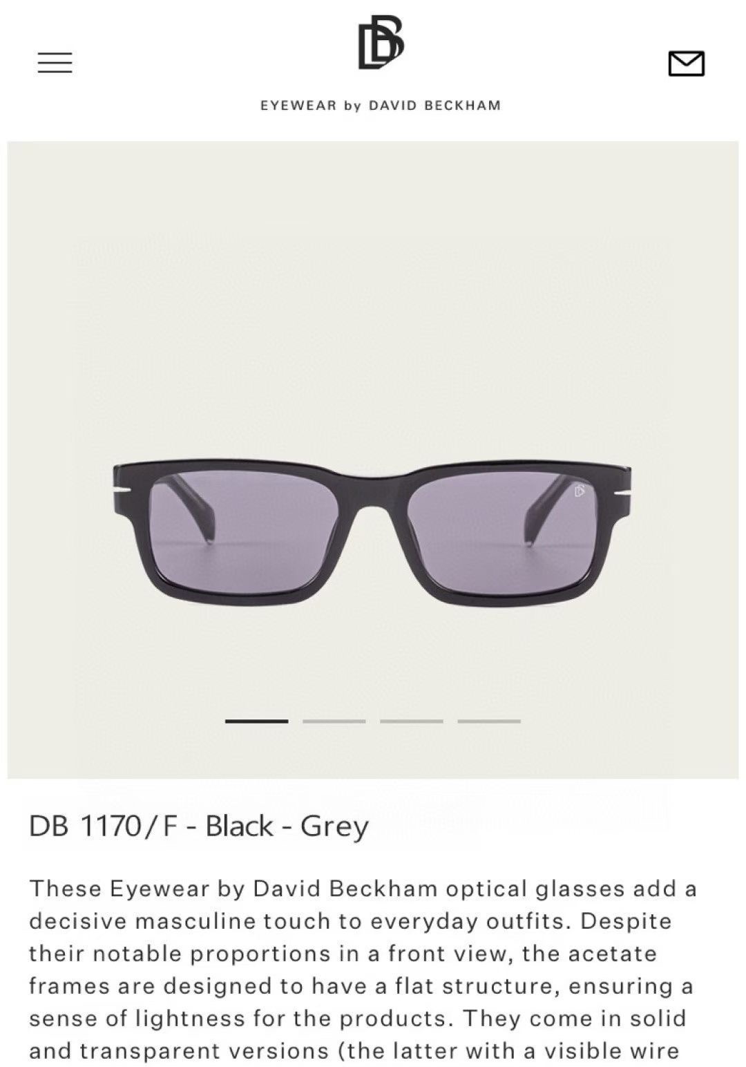 ‼️ 官网图 David Beckham
Model：DB1170/F
SIZE53-18-145