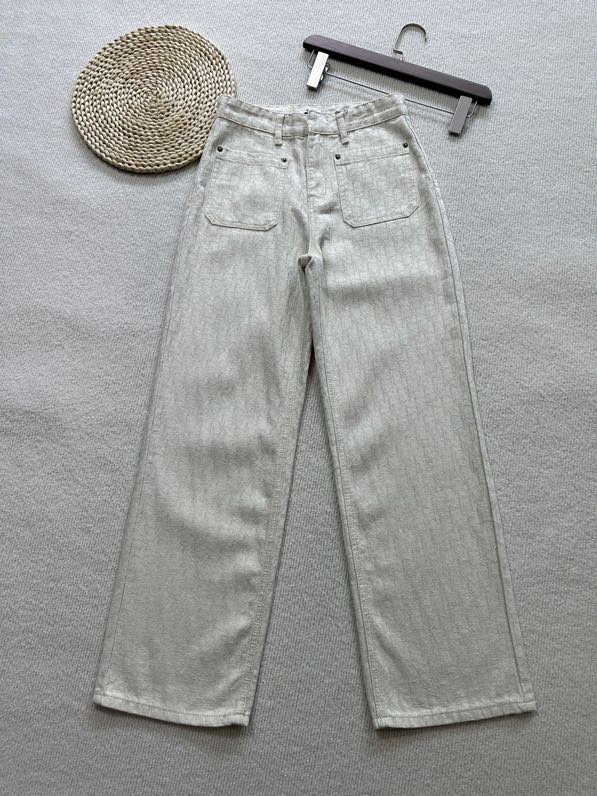 NO:331286,Dior 2025 summer new model series jacquard beige white straight pants high version SML, dior, alexander wang19860909Dior 2025 夏季新款 系列款 提花米白色直筒裤 高版本 码数SML,,dior,alexander wang,Women's clothing