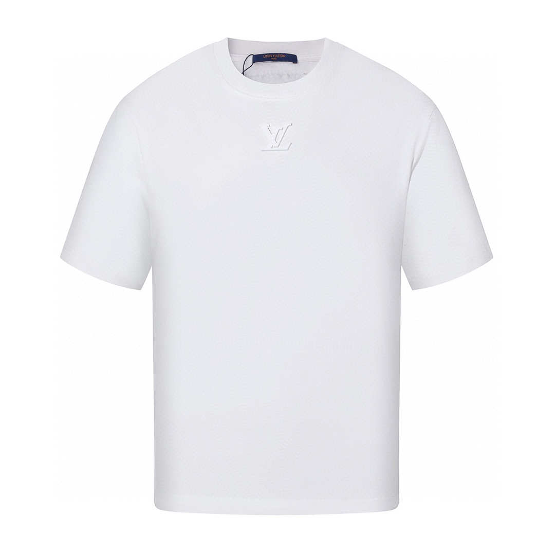 路易威登/Louis Vuitton 夏季新款 前后字母立体压胶圆领短袖T恤