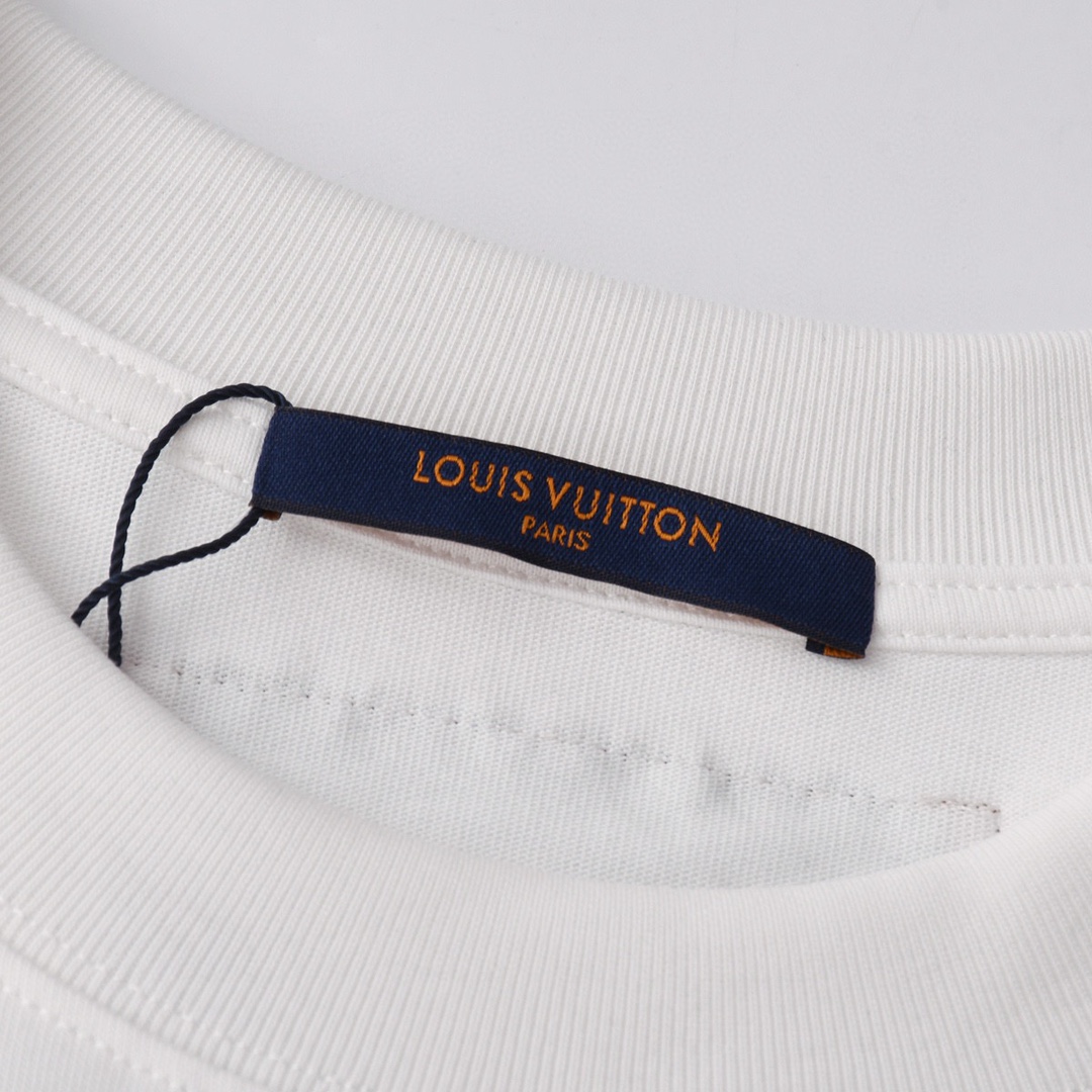 路易威登/Louis Vuitton 夏季新款 前后字母立体压胶圆领短袖T恤