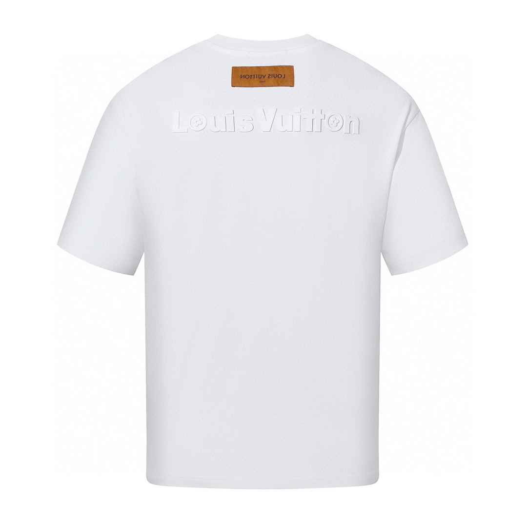 路易威登/Louis Vuitton 夏季新款 前后字母立体压胶圆领短袖T恤