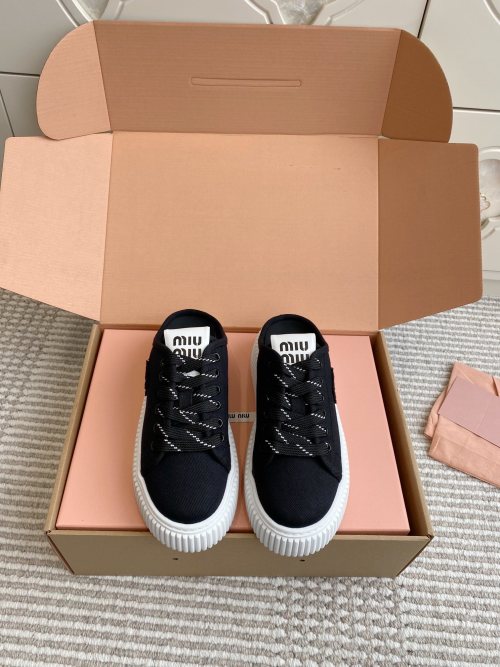 Miu Miu Denim Platform Sneakers, Canvas Upper, Women's Fashion Shoes 1 Miu Miu Denim Platform Sneakers, Canvas Upper, Women's Fashion Shoes