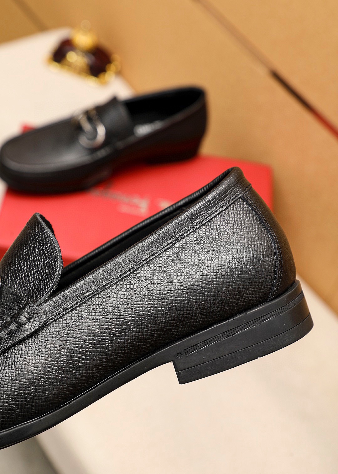 Salvatore Ferragamo Men's Black Leather Loafers with Buckle Detail, Sizes 38-44 8 i1744425164 1305 6