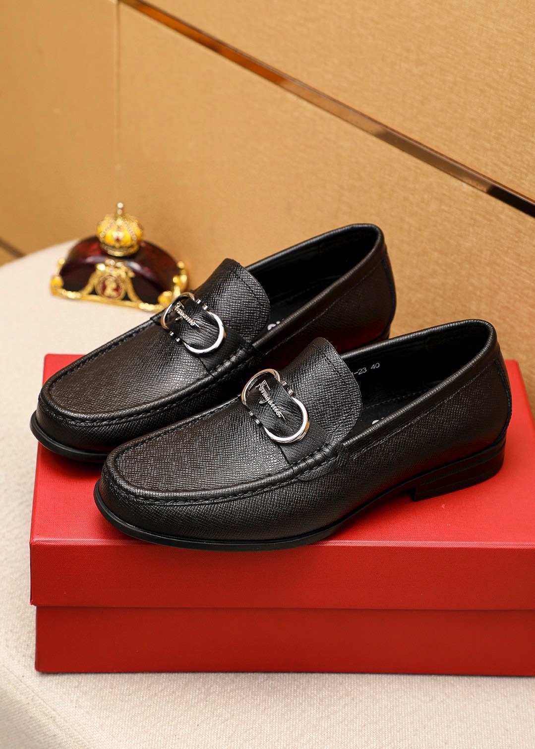 Salvatore Ferragamo Men's Black Leather Loafers with Buckle Detail, Sizes 38-44 3 i1744425164 2453 1
