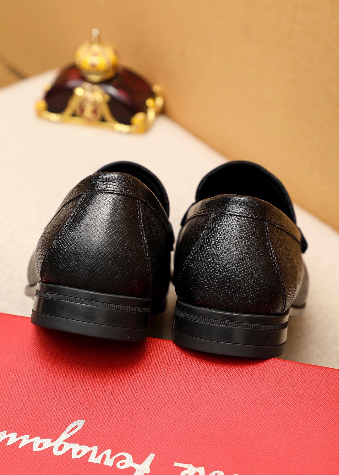 Salvatore Ferragamo Men's Black Leather Loafers with Buckle Detail, Sizes 38-44 10 i1744425164 7979 8