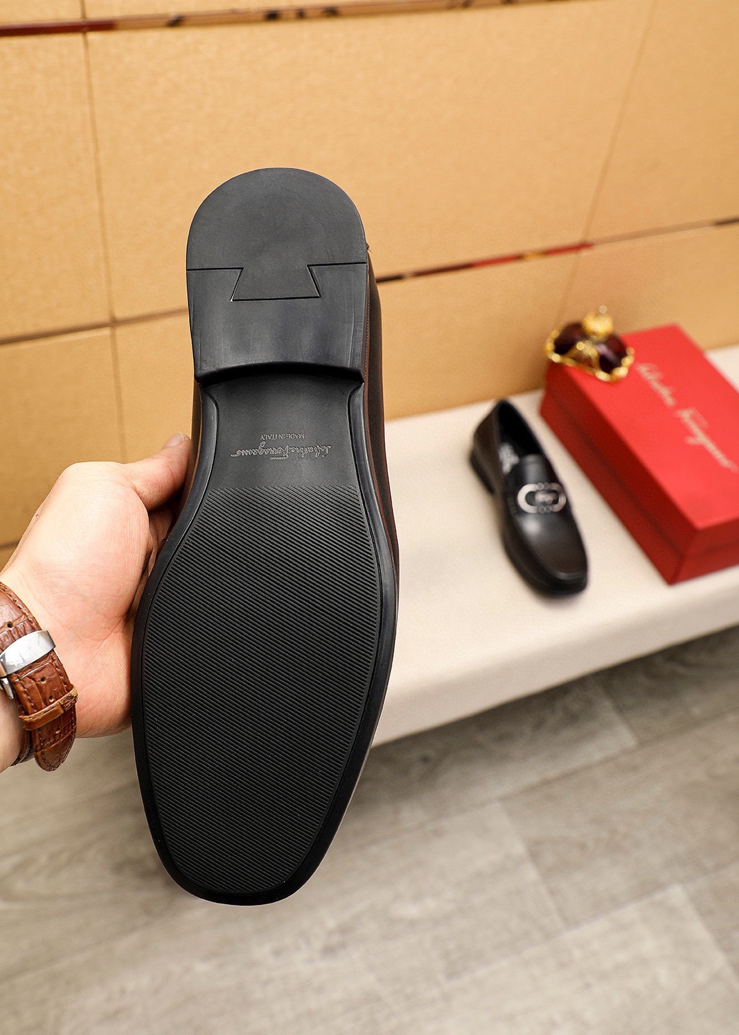 Salvatore Ferragamo Men's Leather Loafers with Buckle - Stylish and Comfortable 10 i1744425205 3727 8