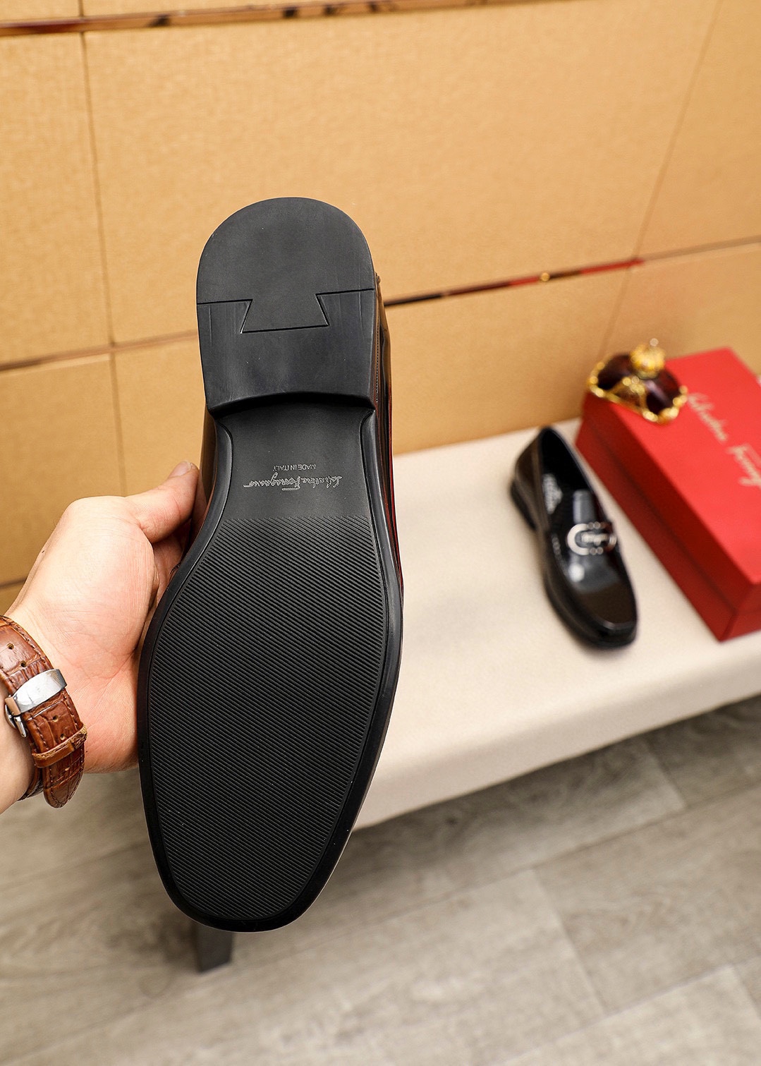 Salvatore Ferragamo Men's Leather Loafers with Iconic Buckle - Sizes 38-44 10 i1744425243 3037 8