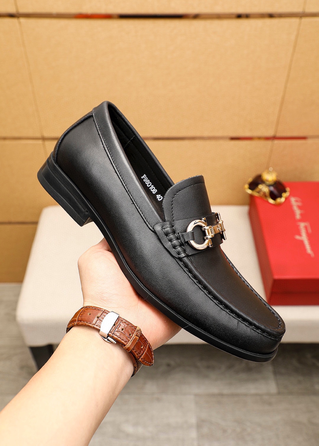 Salvatore Ferragamo Men's Leather Loafers with Buckle Detail (Size 38-44) 6 i1744425364 246 4