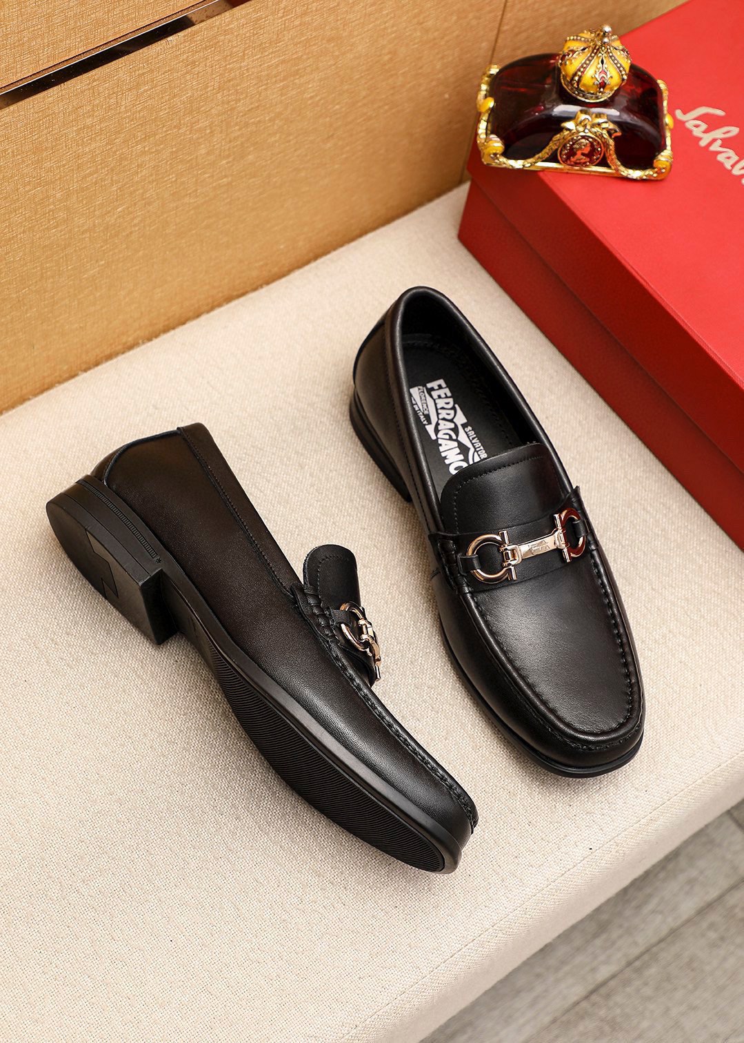 Salvatore Ferragamo Men's Leather Loafers with Buckle Detail (Size 38-44) 4 i1744425364 9956 2