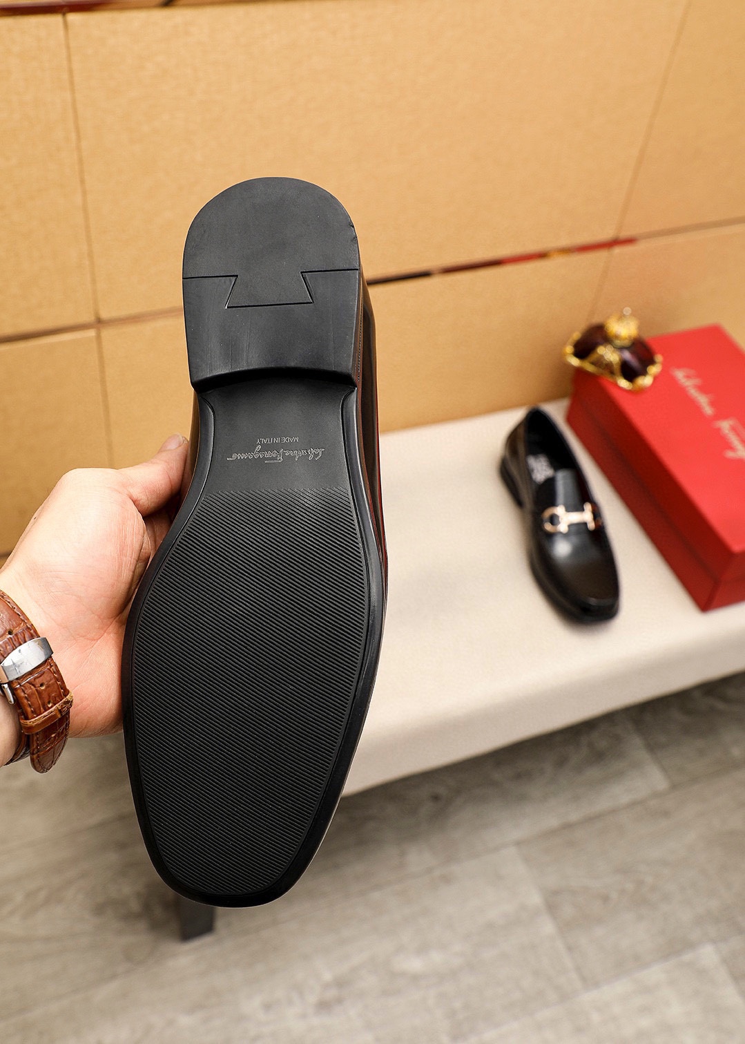 Salvatore Ferragamo Men's Leather Loafers with Buckle Detail in Multiple Colors 10 i1744425515 2384 8