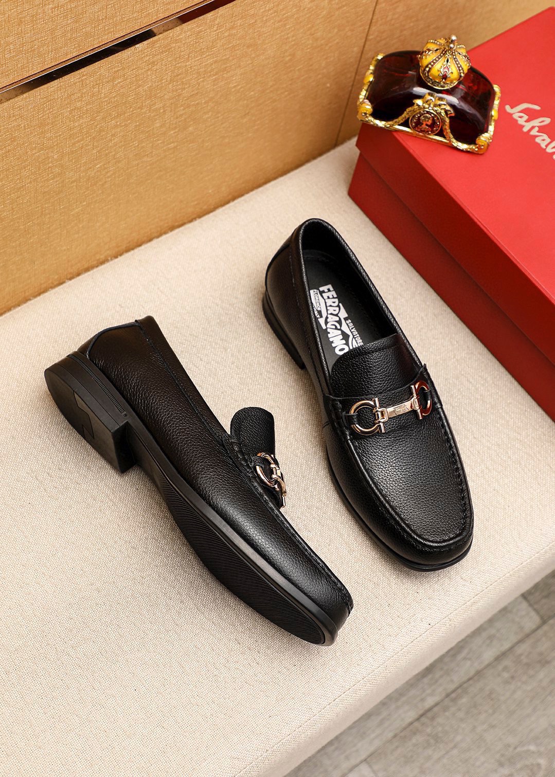 Salvatore Ferragamo Leather Loafers with Buckle Detail, Men's Sizes 38-44 4 i1744425557 2703 2