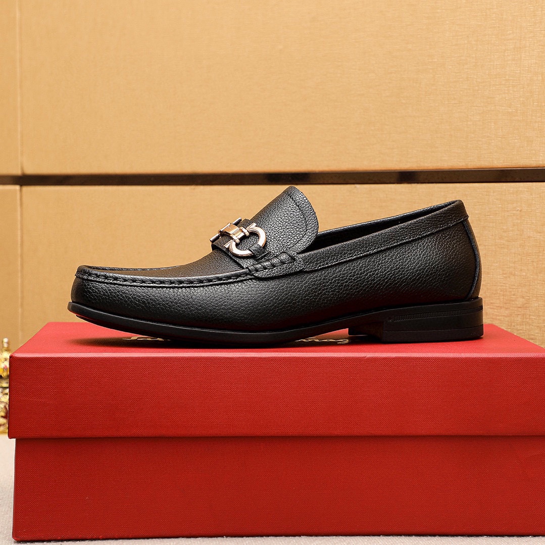 Salvatore Ferragamo Leather Loafers with Buckle Detail, Men's Sizes 38-44 5 i1744425557 3607 3