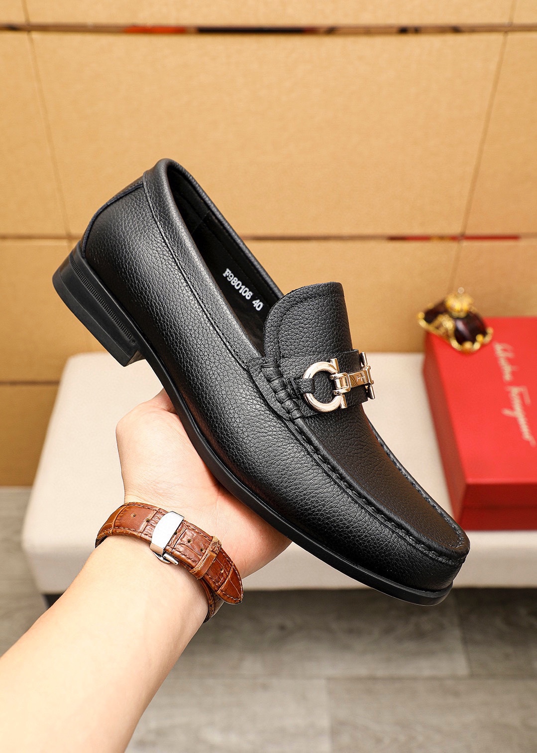 Salvatore Ferragamo Leather Loafers with Buckle Detail, Men's Sizes 38-44 7 i1744425557 7466 5