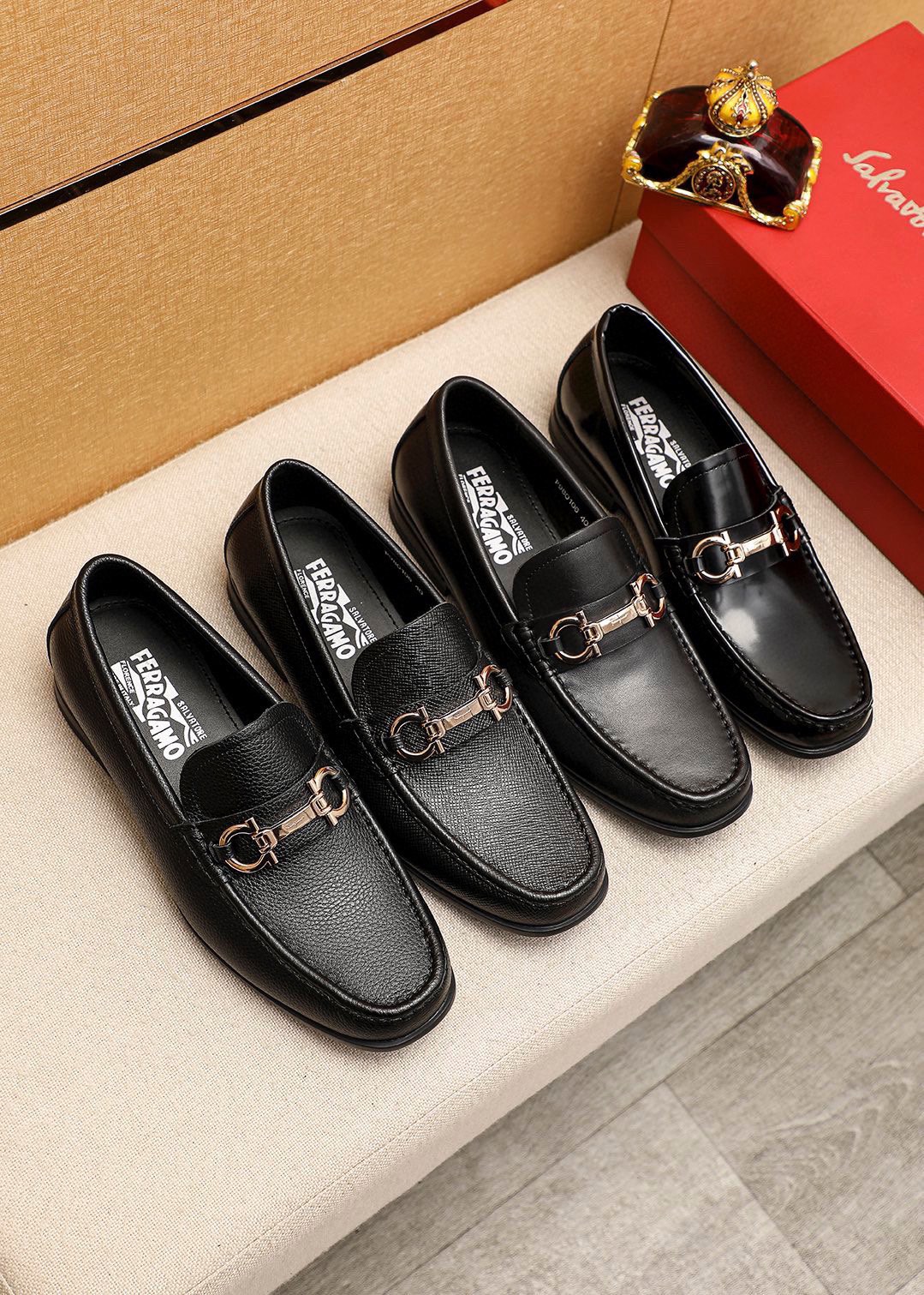 Salvatore Ferragamo Leather Loafers with Buckle Detail, Men's Sizes 38-44 6 i1744425557 7787 4