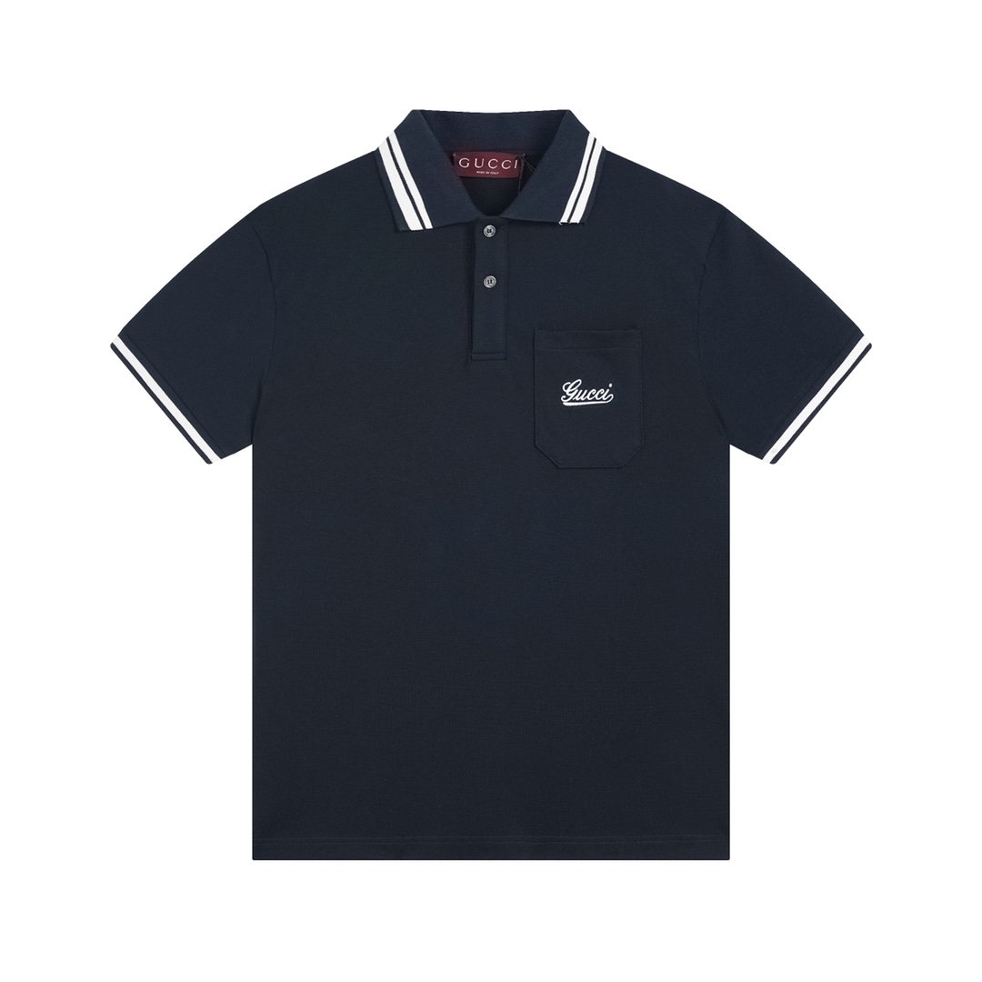 Gucci 古驰口袋刺绣新款polo衫短袖