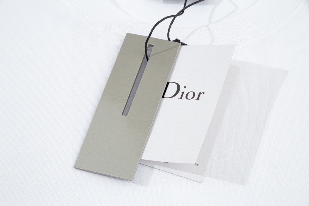 迪奥/Dior 夏季新款 黄标CD字母刺绣圆领短袖T恤