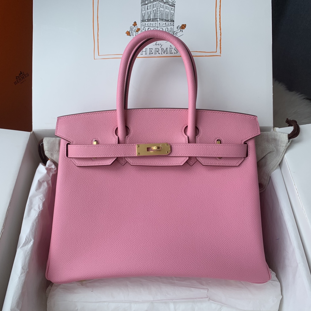NO:698371,Birkin 30cm imported Esom leather hand-sewn with wax thread [Sakura pink] gold and silver buckle ♀♀ Booking, Hermes, hermes, Hermes,19860909Birkin 30cm 进口Esom皮 手工蜡线缝制【樱花粉】金银扣♀♀ 预订,爱马仕,hermes,Hermes,,Bag