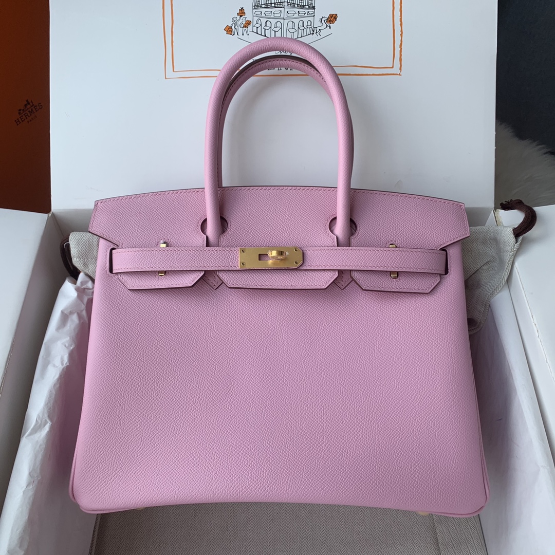 NO:698344,Birkin 30cm imported Esom leather hand-sewn with wax thread [Mallow Purple] gold and silver buckle ♀♀ Reservation, Hermes, hermes, Hermes,19860909Birkin 30cm 进口Esom皮 手工蜡线缝制【锦葵紫】金银扣♀♀ 预定,爱马仕,hermes,Hermes,,Bag
