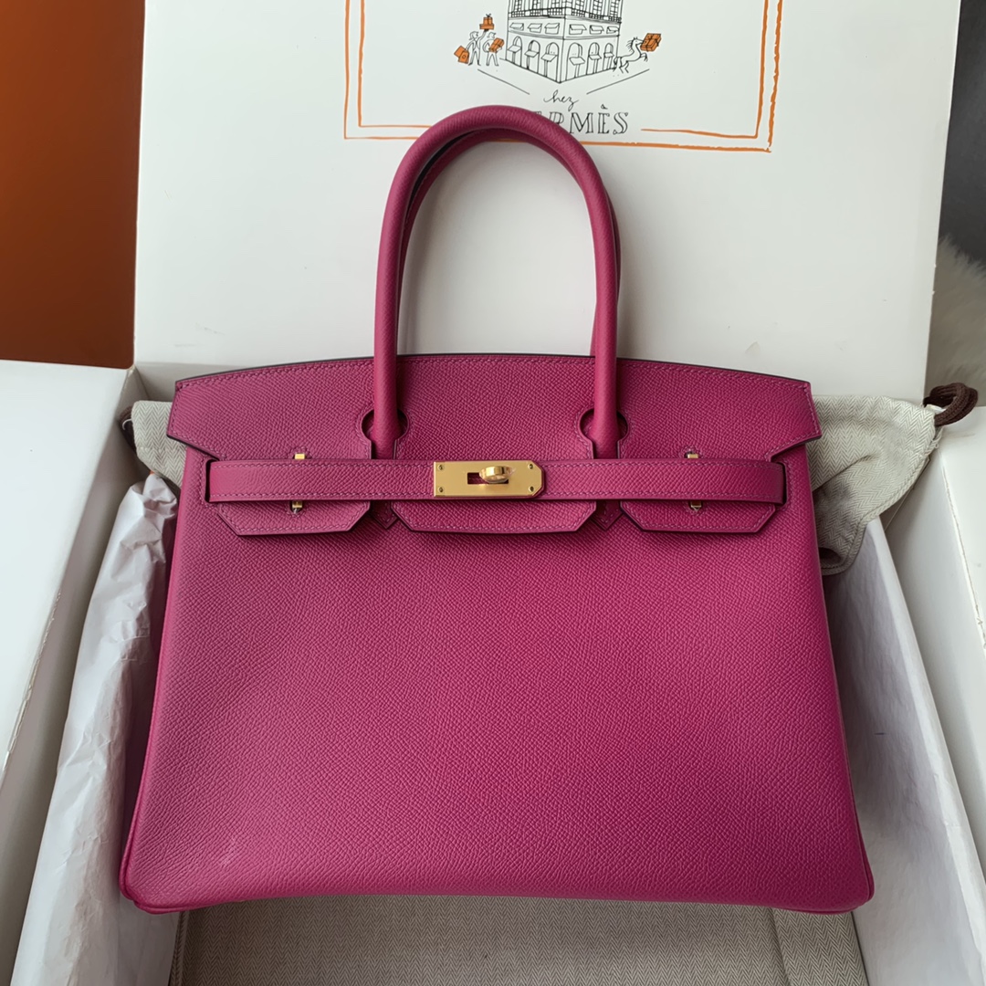 NO:698353,Birkin 30cm imported Esom leather, hand-stitched with wax thread, rose purple] gold and silver buckle ♀♀ Reservation, Hermes, hermes, Hermes,19860909Birkin 30cm 进口Esom皮 手工蜡线缝制玫瑰紫】金银扣♀♀ 预定,爱马仕,hermes,Hermes,,Bag