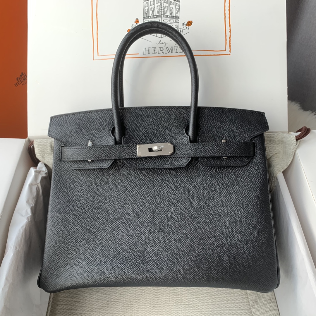 NO:698350,Birkin 30cm imported Esom leather hand-sewn with wax thread [black and silver] gold and silver buckle ♀♀ Booking, Hermes, hermes, Hermes,19860909Birkin 30cm 进口Esom皮 手工蜡线缝制【黑银】金银扣♀♀ 预订,爱马仕,hermes,Hermes,,Bag