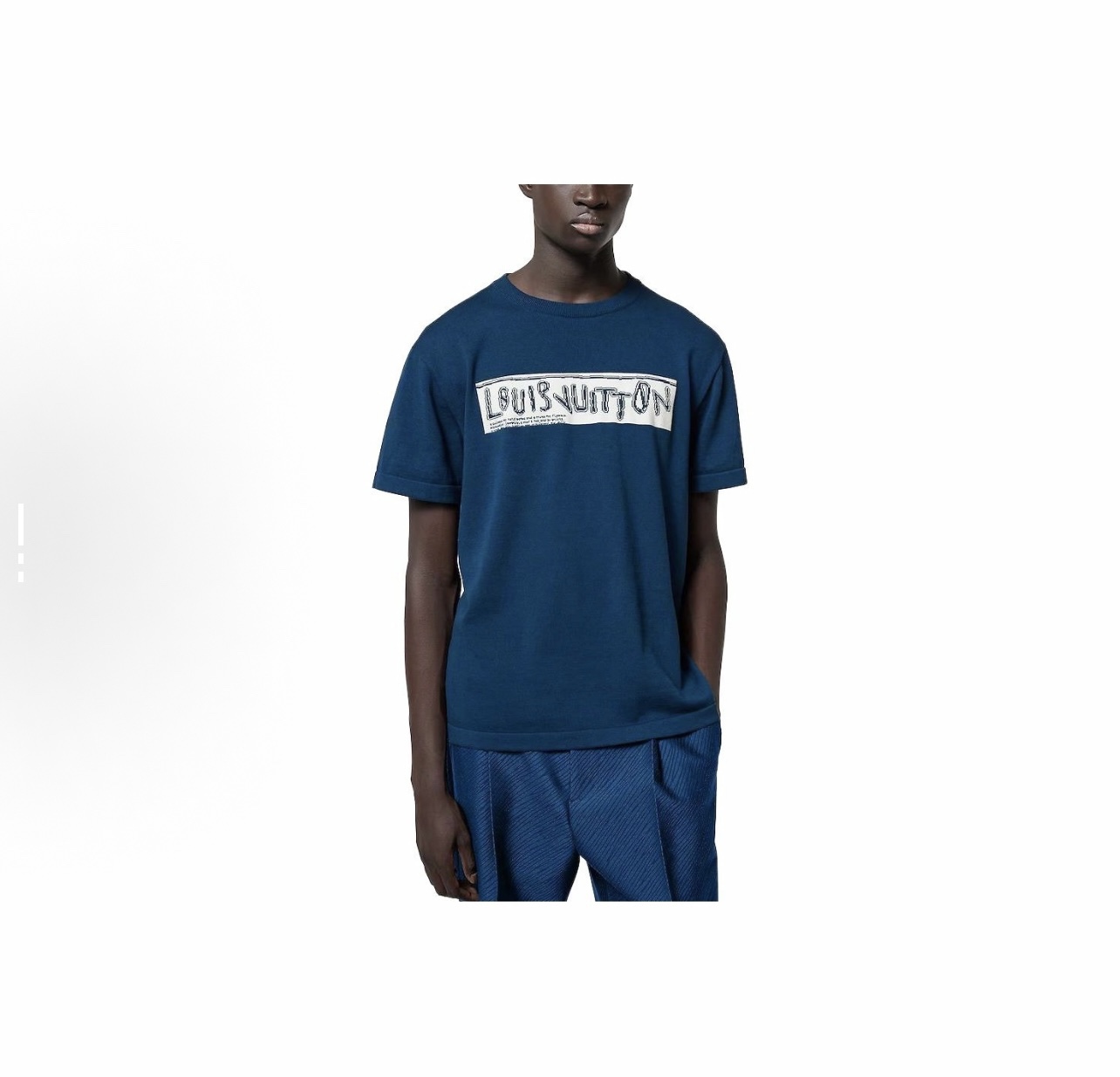 Louis Vuitton Men's Blue Cotton Jersey T-Shirt with Logo Print, Size S-XL
