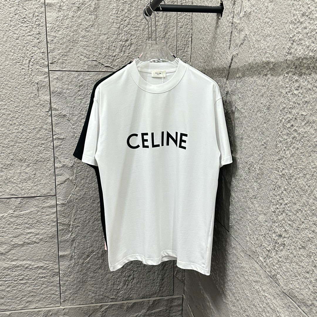 Celine* 2025 primavera-verano estilo sencillo logo tridimensional de silicona personalizado, tejido de algodón puro de …
