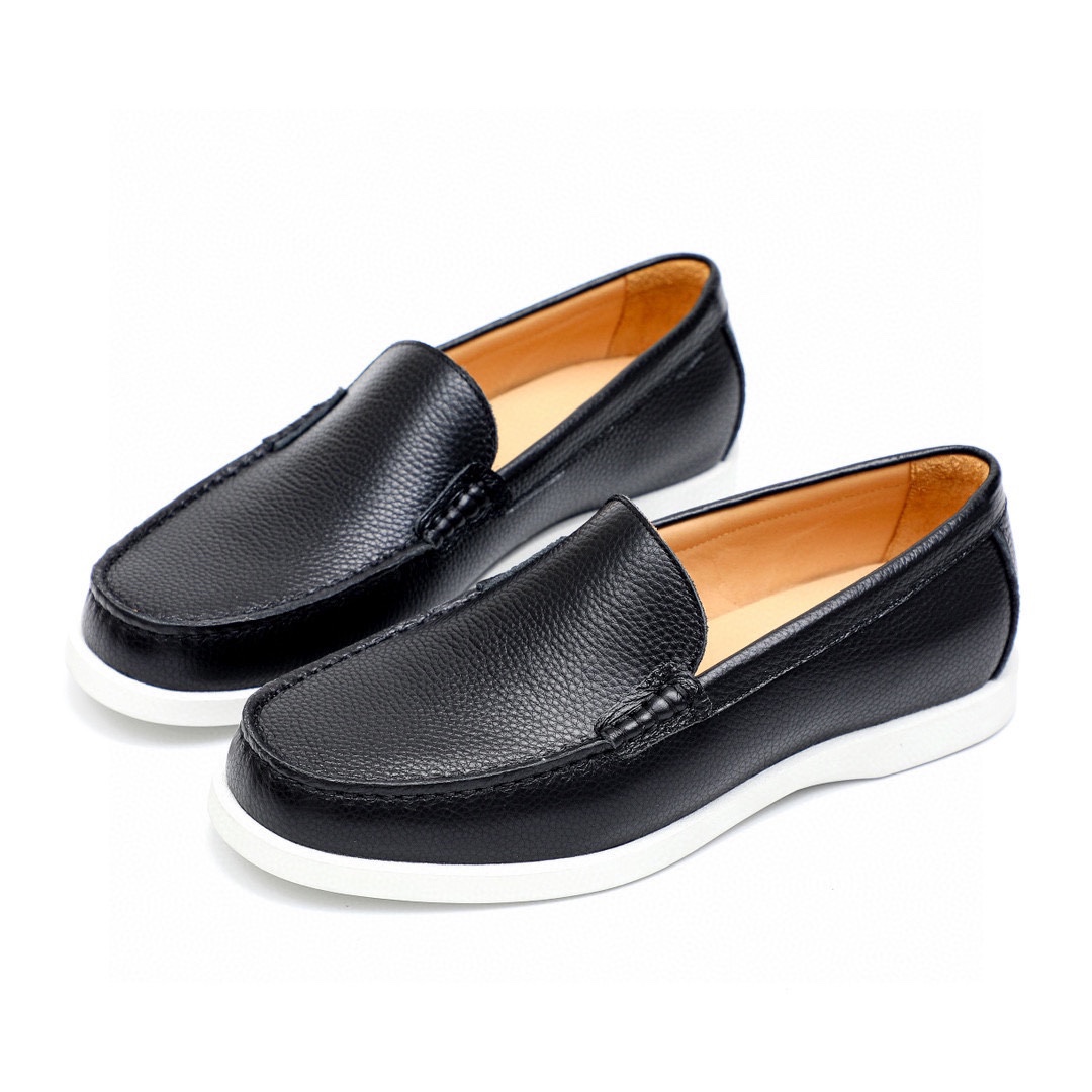 Dior Men's Black Leather Loafers With White Rubber Sole, Sizes 38-44 7 i1744520479 178 5