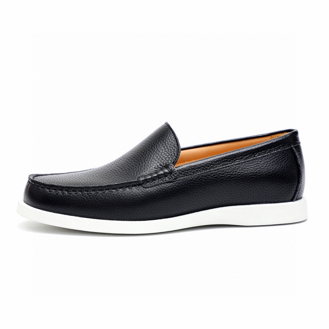 Dior Men's Black Leather Loafers With White Rubber Sole, Sizes 38-44 5 i1744520479 4753 3