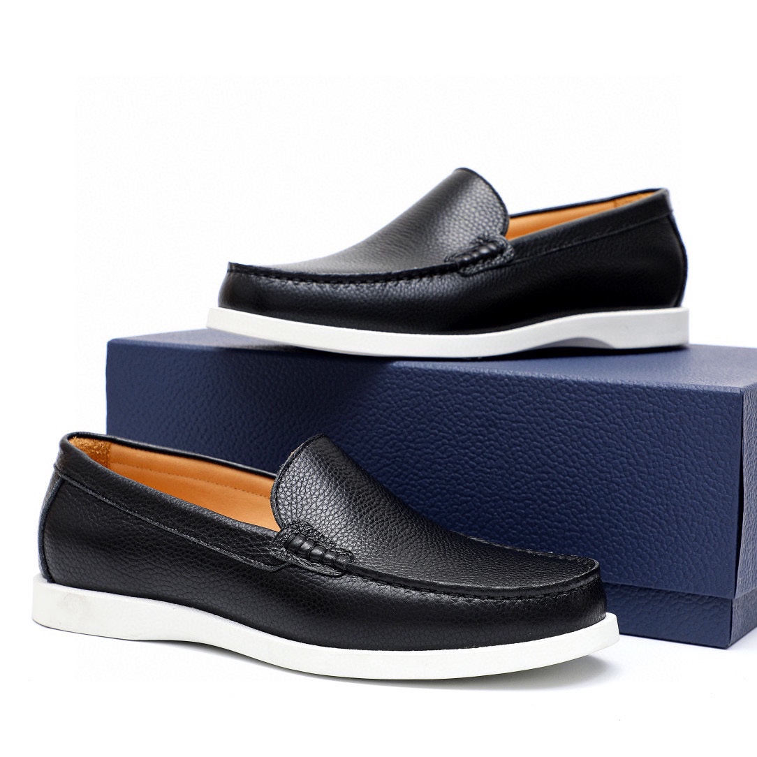 Dior Men's Black Leather Loafers With White Rubber Sole, Sizes 38-44 3 i1744520479 6458 1