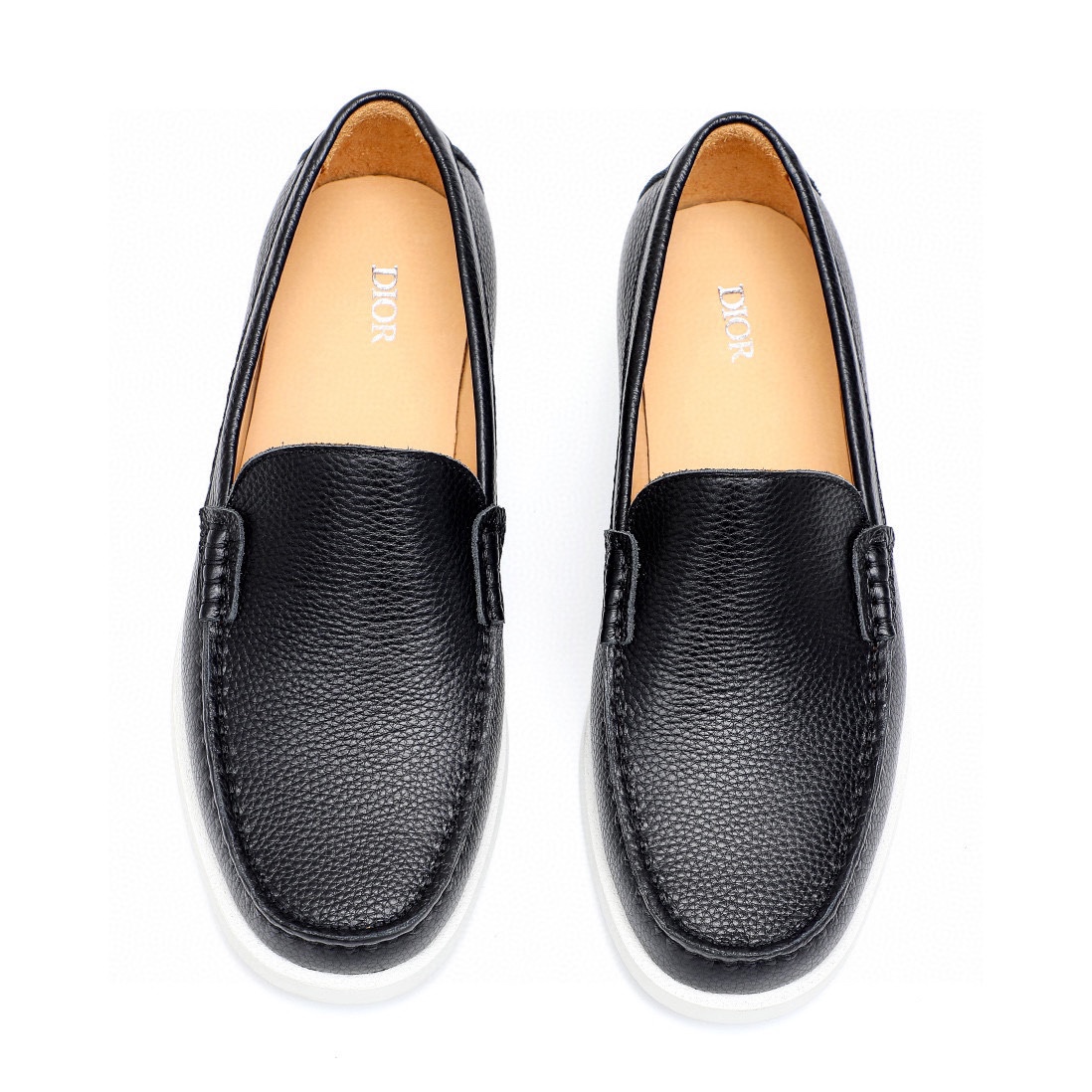 Dior Men's Black Leather Loafers With White Rubber Sole, Sizes 38-44 6 i1744520479 6899 4