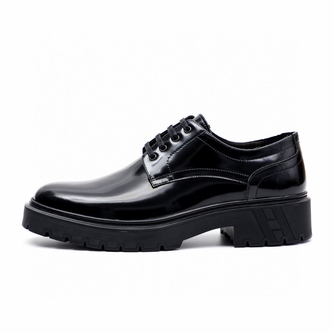 Hermes Men's Black Leather Lace-Up Dress Shoes with Gancio Detail 7 i1744521578 7249 5