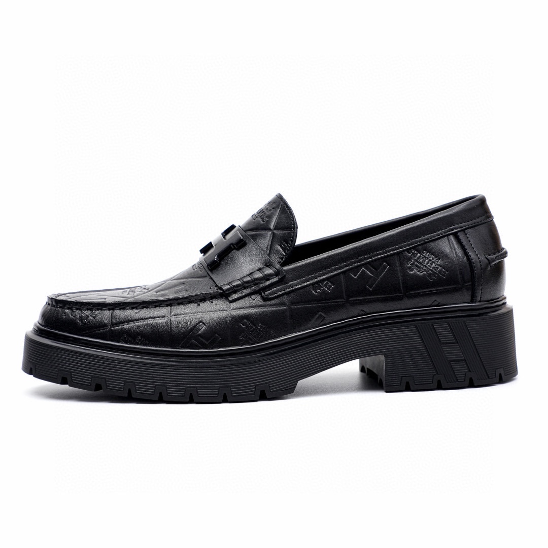 Hermes Men's Mocassin Shoes Premium Leather Loafers with Gancio Detail 7 i1744521614 4678 5