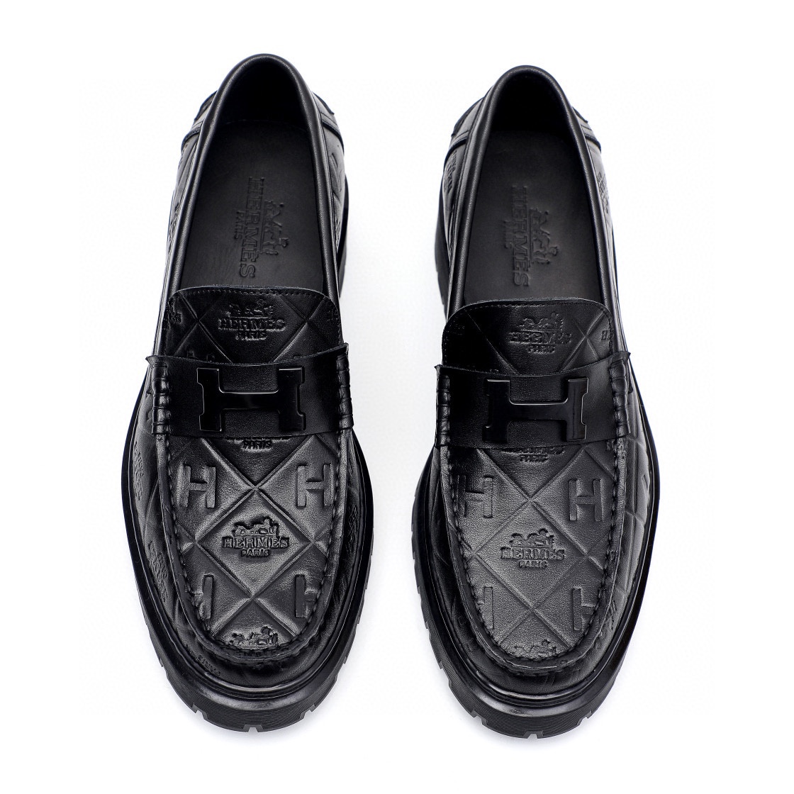 Hermes Men's Mocassin Shoes Premium Leather Loafers with Gancio Detail 6 i1744521614 7287 4