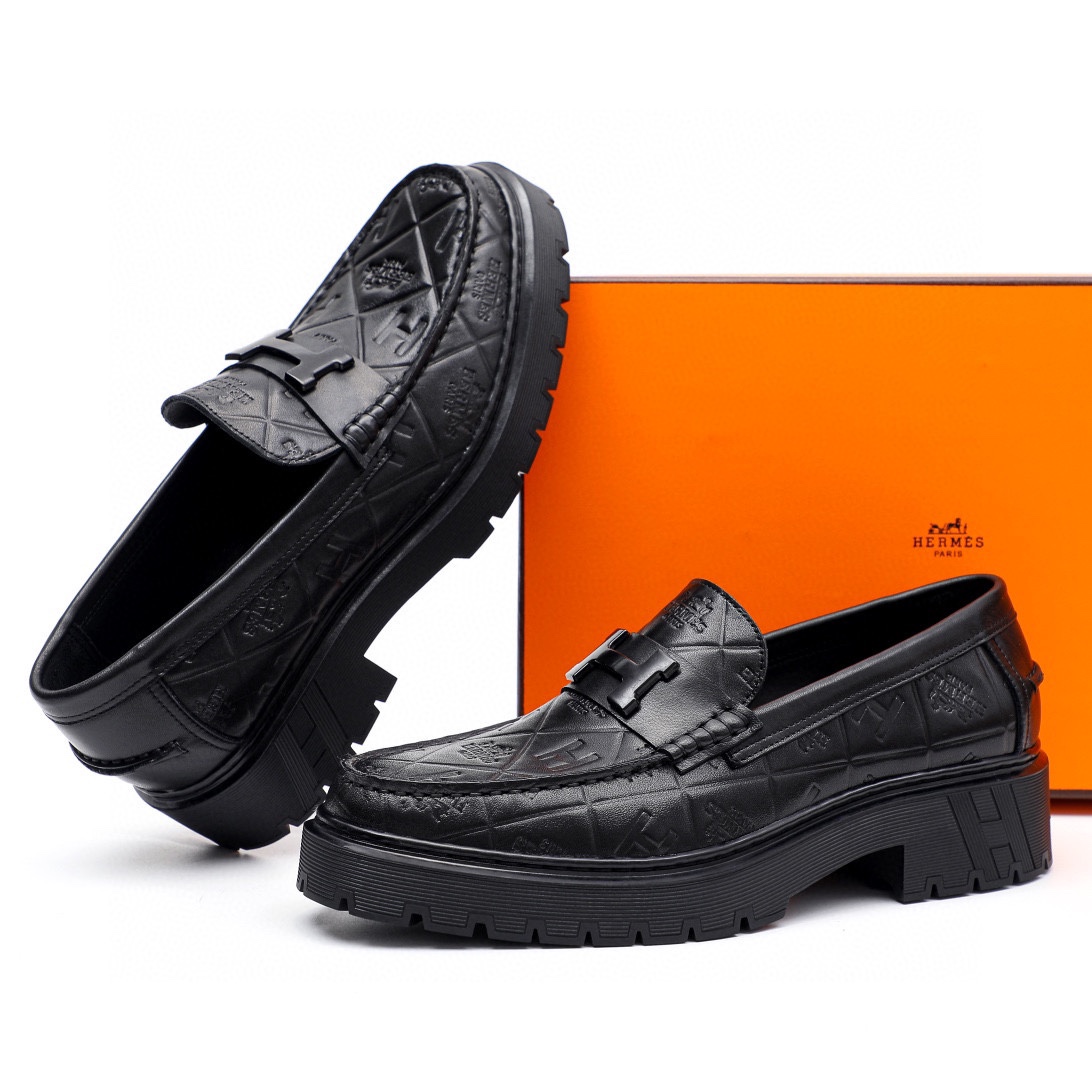 Hermes Men's Mocassin Shoes Premium Leather Loafers with Gancio Detail 4 i1744521614 9388 2
