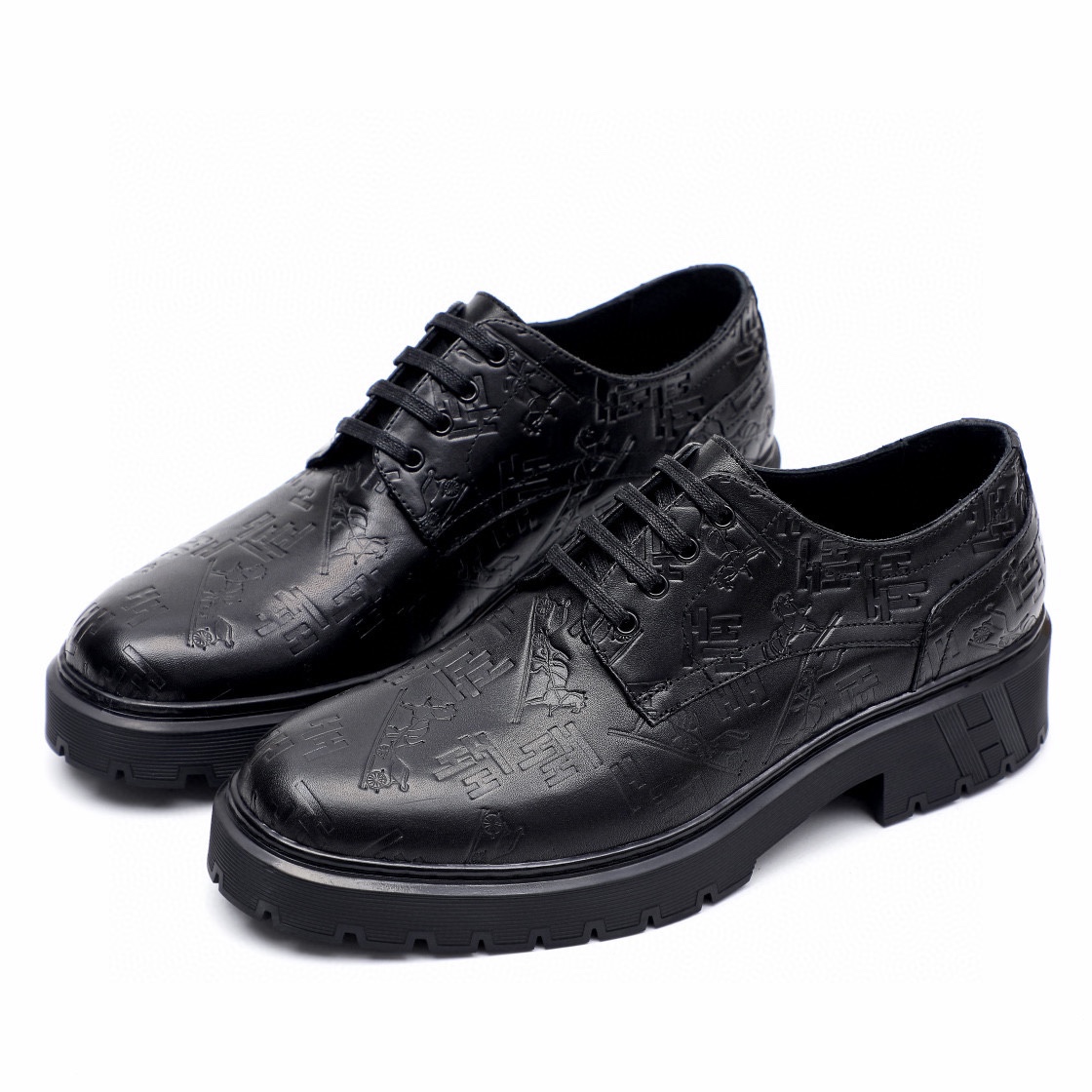 Elegant Hermes Men's Black Leather Lace-Up Dress Shoes - Size 39-44 5 i1744521656 6902 3