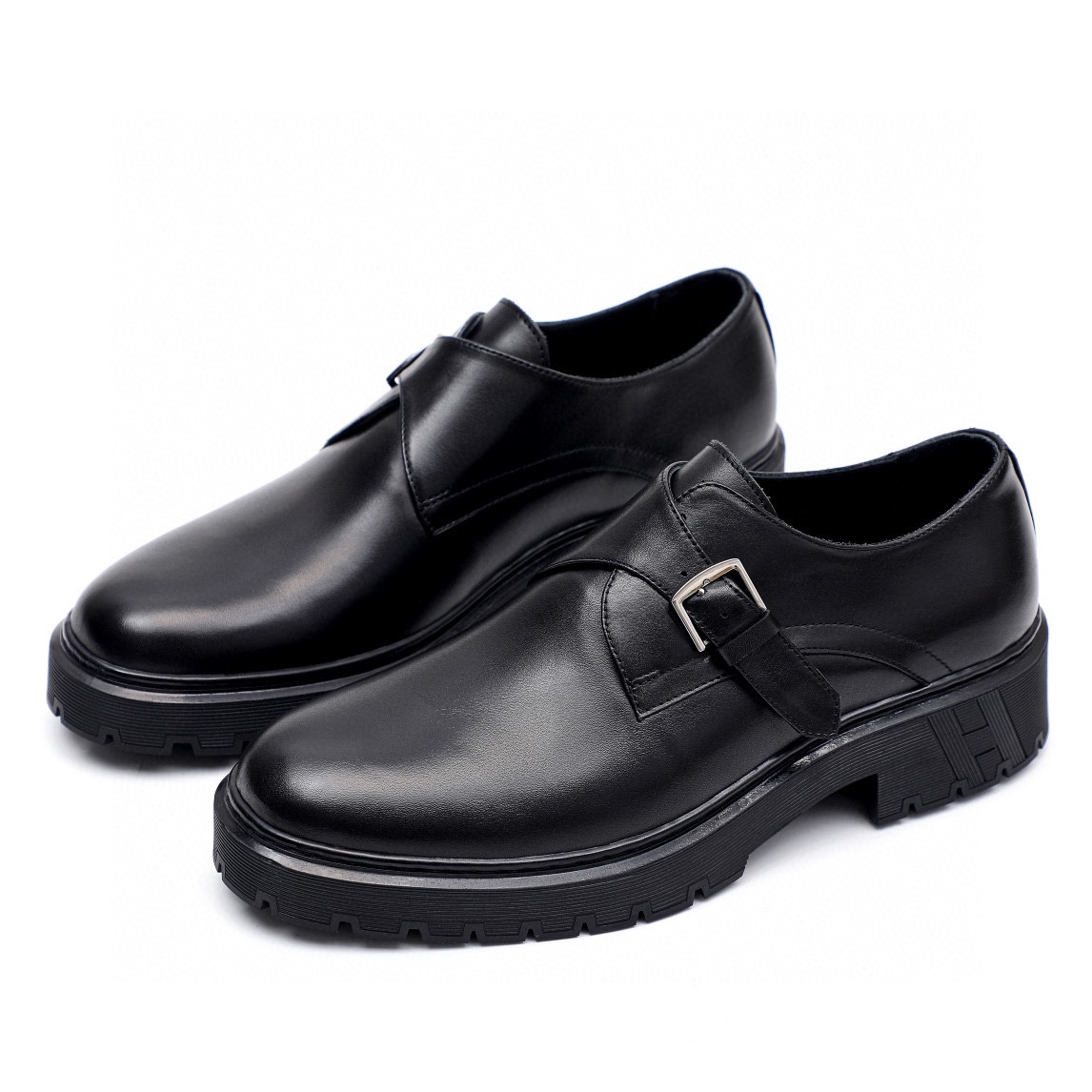 Hermes Men's Black Leather Monoclès Loafers Buckle Shoes 5 i1744521697 8330 3