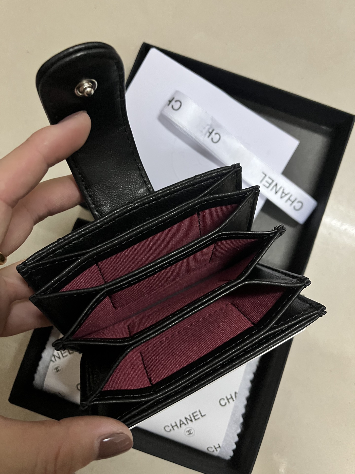 HANEL 小香風琴デザインカードケース 全皮仕様