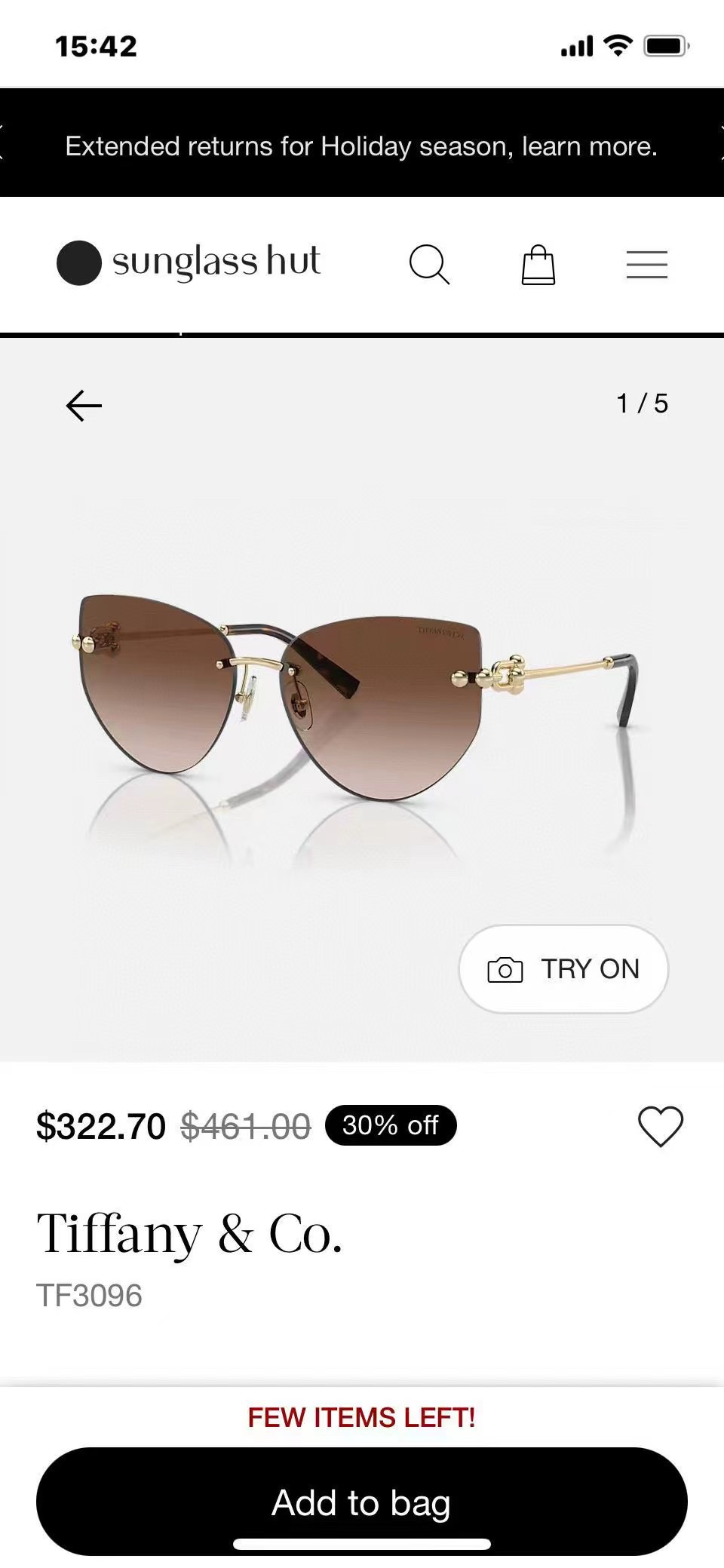 。 ‼️ 官网图 TIFFANY & CO.
MODELOTF3096
Size：60口15-135
