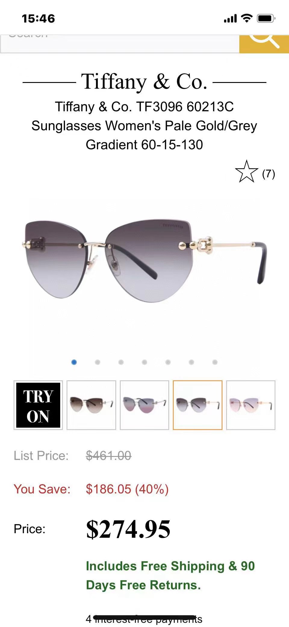 。 ‼️ 官网图 TIFFANY & CO.
MODELOTF3096
Size：60口15-135
