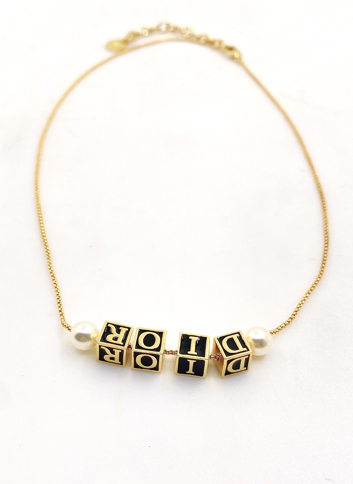 NO:111588,D*or latest black d letter dice necklace] consistent ZP brass material, jewelry quality, necklace19860909D*or 最新款黑色d字母骰子项链】一致ZP黄铜材质,饰品精品,necklace,Jewelry