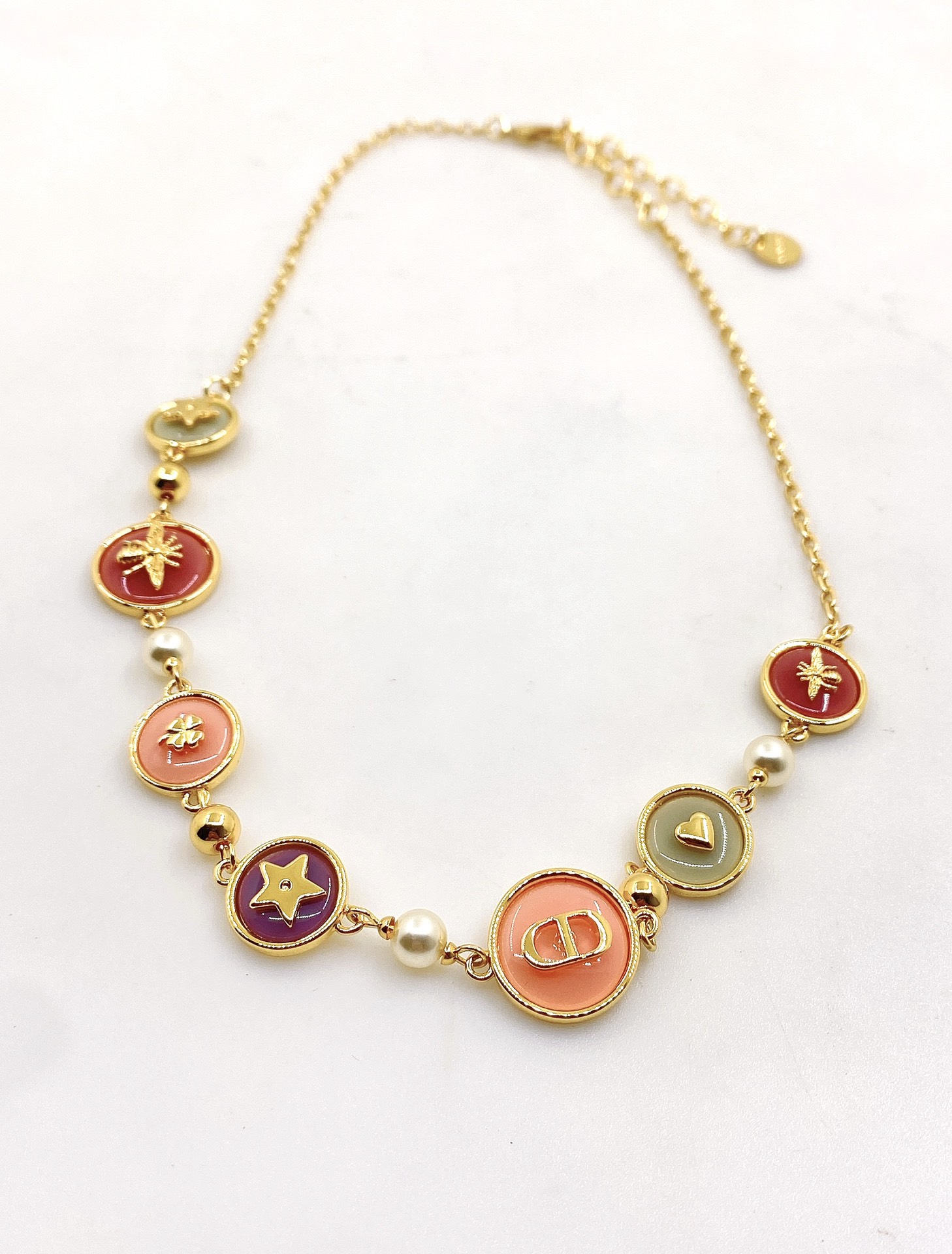 NO:111584,D*or latest colored round cd necklace] consistent ZP brass material, jewelry quality, necklace19860909D*or 最新款彩色圆cd项链】一致ZP黄铜材质,饰品精品,necklace,Jewelry