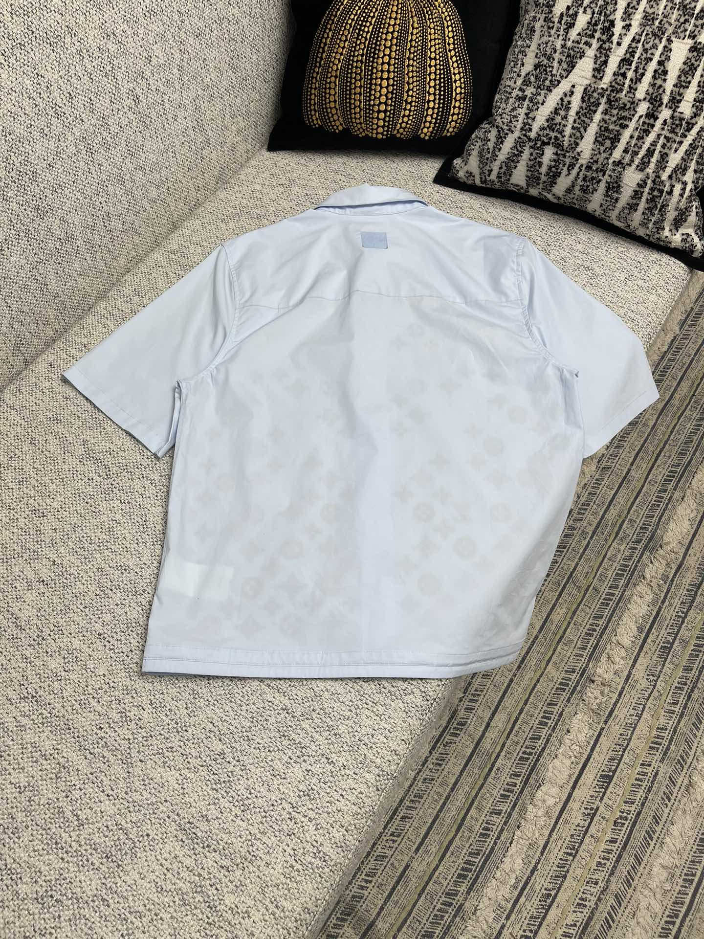 Louis Vuitton Poplin Embroidered Pocket Shirt, Short Sleeve, Light Blue 2 i1744619378 6790 1