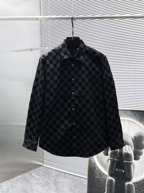 Louis Vuitton 2025SS Men's Long Sleeve Checkered Shirt - High-End Quality 1 Louis Vuitton 2025SS Men's Long Sleeve Checkered Shirt - High-End Quality